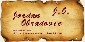 Jordan Obradović vizit kartica